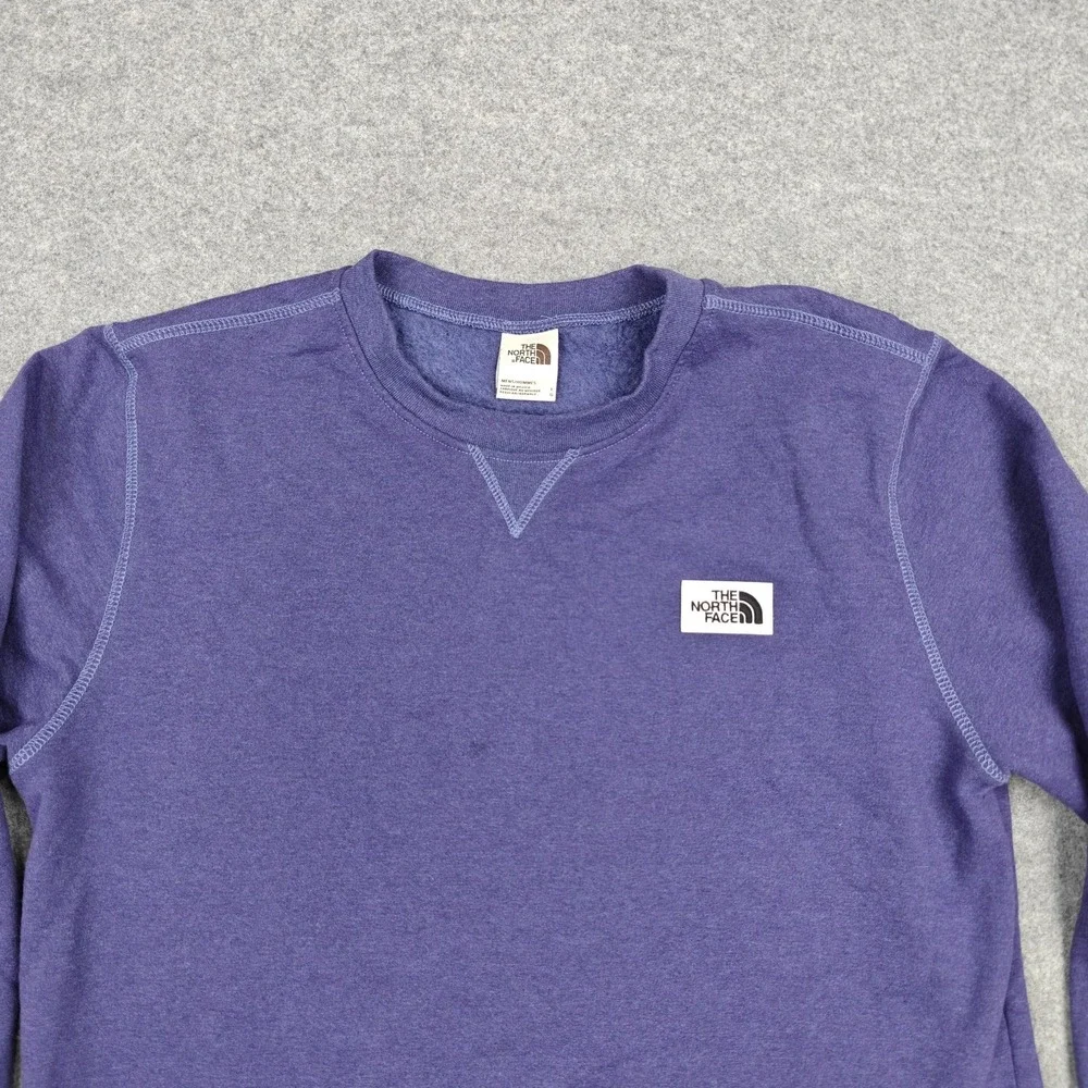 The North‎ Face Sweatshirt Mens Large Purple Heritage Patch Fleece Crewneck